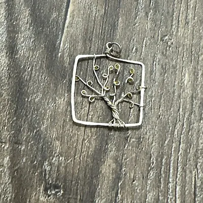 Sterling Silver 925 Tree Pendant With Resin • $9.99