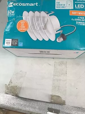 EcoSmart 60w 4 In. White Integrated LED Recessed Trim Soft White (4-Pack) • $24