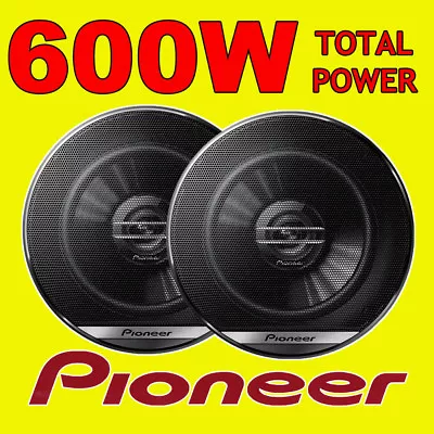 PIONEER 600W TOTAL 2-WAY 6.5 INCH 16.5cm CAR DOOR/SHELF COAXIAL SPEAKERS PAIR • £32.99