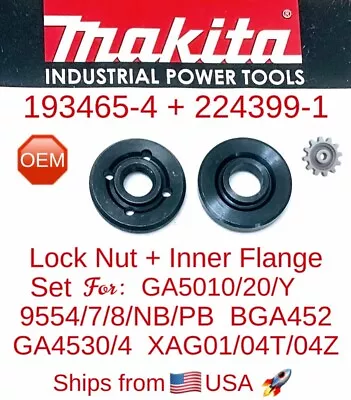 MAKITA OEM 193465-4 L/Nut 224399-1 In/Flange Set For 9557NB GA4530 BGA452 GA5020 • $22.95