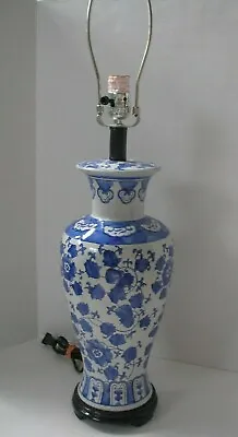 Vintage Large Scale Delft Style Hand Painted Blue & White Porcelain Lamp • $249