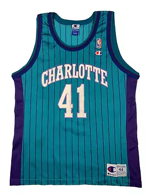 $80 • Buy Glen Rice Champion Jersey Charlotte Hornets  44 Pinstripes Rare Vintage