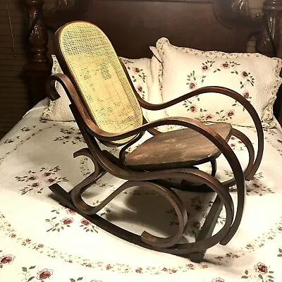 Vtg.Bentwood Rocking Chair Rocker Wood Cane MCM Children Size Thonet STYLE • $79.99