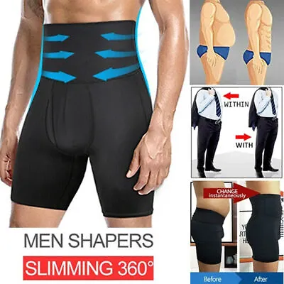 Men Compression High Waist Boxer Shorts Tummy Slimming Body Shaper Girdle Briefs • $14.79
