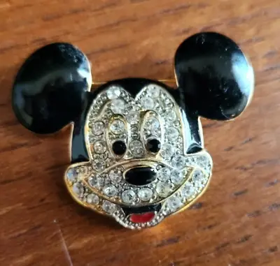 Mickey Mouse Lapel Pin With Faux Diamonds • $24