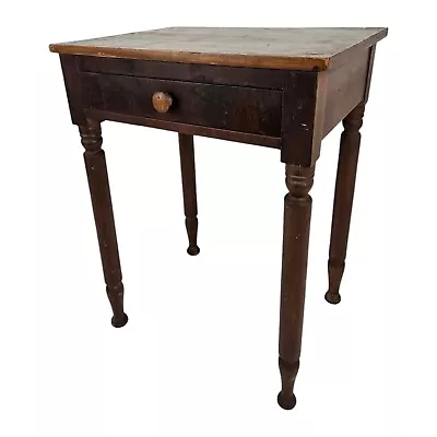 Antique Sheraton End Table Work Hall Plant Stand 19th Century Primitive • $350