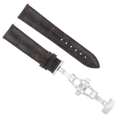 22mm Leather Band Strap Deployment Clasp For Patek Phillipe Watch Dark Brown • £28.45