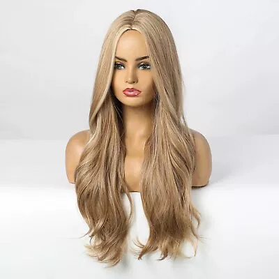 UK 24inch Cosplay Wig Heat Resistant Hair Ash Blonde Daily Use Full Head Wavy • £15.99