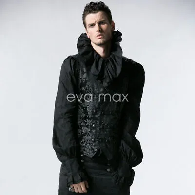 New PUNK Sleeveless Vest Tail Jacket Waistcoat Men Gothic Visual Kei Streampunk • $89.73