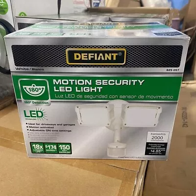 Defiant 180 Degree Outdoor Motion Activated White LED Security Floodlight • $12.99