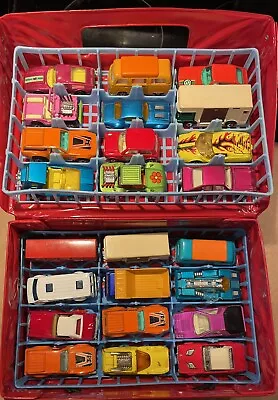 Collection Of 24 Vintage Matchbox Cars Super Fast Rolamatics And Case Excellent • $76