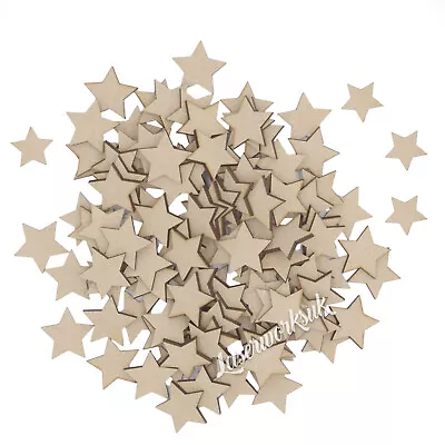 Wooden Stars Laser Cut - 3mm MDF Blank Embellishments Craft Decorations Shapes • £2.65