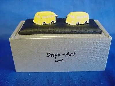 £18.99 • Buy Cufflink Set - Vw Volkswagen Camper Split Screen Lemon Yellow (ck475)