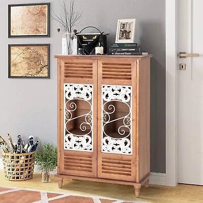 47'' Tall Cabinet Vintage Storage Cabinet With Doors Accent Cabinet For Kitchen • $359.99