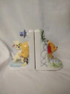 Walt Disney Vintage Winnie The Pooh And Rabbit House Bookends J431 • $24.99
