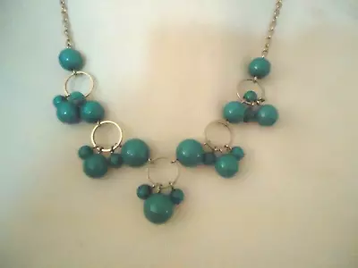 $11.50 • Buy Avon Turquoise  Bubble Cluster  Goldtone Necklace, Excellent Used