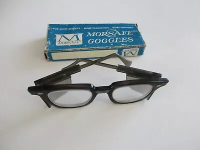 Vintage Morsafe Goggles Safety Glasses W/ Side Shields Type 331A Aviator Type • $13.89
