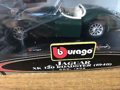 Bburago 1.24 Jaguar Xk 120 Roadster (1948) British Racing Green- Good Used Boxed • £16.49