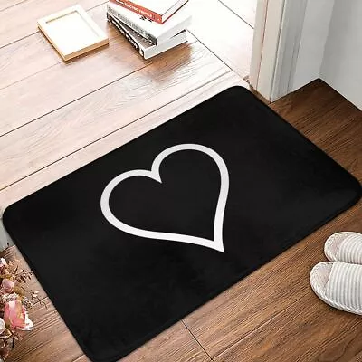 £6.95 • Buy Heart As A White Frame Doormat Rug Water Oil Proof Floor Mat Front Room Corridor
