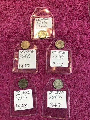 £2.75 • Buy George V Sixpence Coins(5) 2x1948)2x1947)1x1949 Collectibles Nice Album Slot
