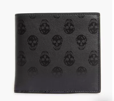 Alexander McQueen Skull Print Leather Bifold Wallet New With Box & Dust Bag • $169.99