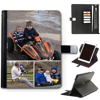 £34.99 • Buy Personalised PU Leather Ipad Case Custom Photo 360 Swivel Cover For Apple I Pad
