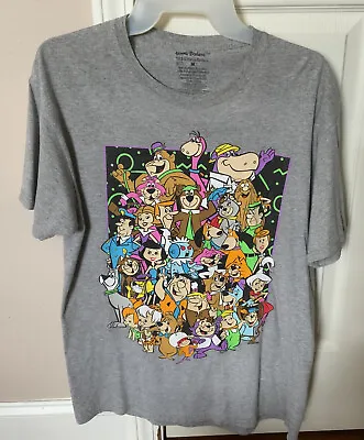 Hanna-Barbera All Cartoon Characters Jetson Yogi Gray Shirt T-Shirt Mens Size M • $13.90