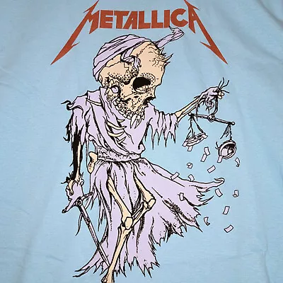 METALLICA Justice For ALL T SHIRT MENS XL XLARGE Blue ALBUM ART NWT • $18.98