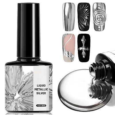 NewBang Metallic Painting Nail Gel Polish Glossy Chrome Metal Mirror Finish 3D • $8.86