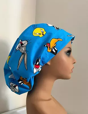 New Scrub Hat Euro Bonnet Bouffant Cap Vintage Medical Chef Looney Tunes Tweety • $27.18