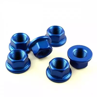 Kawasaki ZX6R 07-08 Aluminium Rear Sprocket Nut Kit X6 - Blue • £19.01