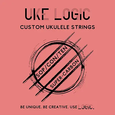 $25 • Buy UKE LOGIC Sop/Con/Ten  SOFT TENSION  Low G Ukulele String Set - Pink Carbon
