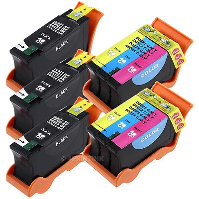 $24.95 • Buy 5PK: 3Bk+2C Ink Series 21 For DeLL V313 V313w V515w V715w
