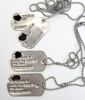 WWII Korean Vietnam War Era Notched Dog Tags W/ Spouse US National LTC Ret USA • $99.95