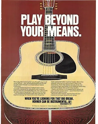 1978 Hohner Guitar  Music Play Beyond Photo Vintage Print Ad Advertisement  • $10