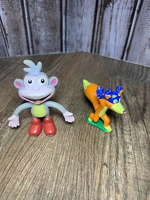 DORA THE EXPLORER SWIPER FOX/BOOT THE MONKEY 2pc FIGURE BUNDLE • $9.95