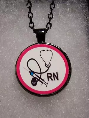 QUOTE NURSE RN  Black 1  Charm Handmade Pendant 18  Necklace Men Women Female  • $13.89