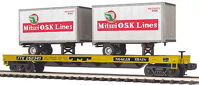 MTH Premier O Trains #252341 TTX Flat Car W' 2 Pup Trailers 20-95167 • $75