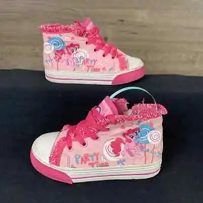 My Little Pony Girls High Top Shoes Size 10 Pink Casual Lace Up Party Time • £6.94