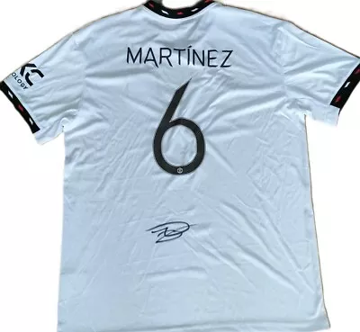 Hand Signed Lisandro Martinez Name & Number 6 Manchester United Away Shirt (1) • £199
