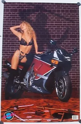 Motorcycle Poster 1992 Kawasaki ZX Ninja Rad & Bad Model Girl Sword • $5.95