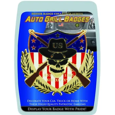 Car Auto Grill Metal Badge 3.25  Civil WAR Cross Rifle Polished Finish • $18.55