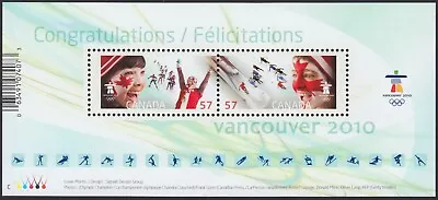 Canada 2010 #2373 Mnh - VANCOUVER OLYMPIC SPIRIT - Souvenir Sheet Of 2 • $2.13