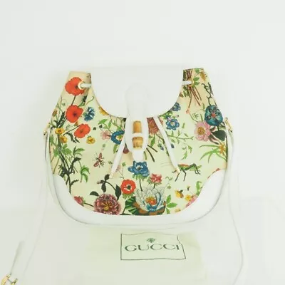 Vintage Gucci Multi Color Floral Print Round Bamboo  Shoulder Bag. • $360