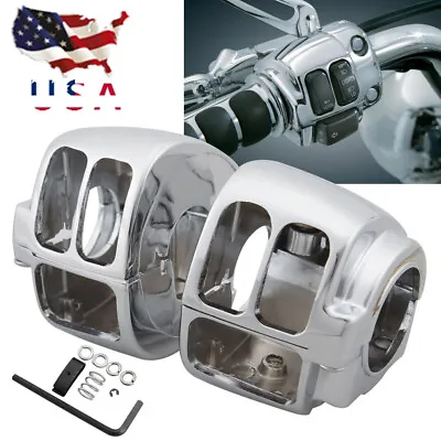 $28.49 • Buy Chrome Switch Housing Cover Kit  For Harley Touring Sportster Softail Dyna USA