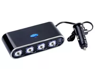 4 Way Multi Socket Car Cigarette Lighter Splitter USB Charger Adapter DC 12/24V • $17.89