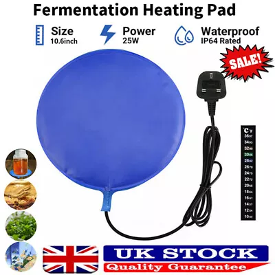 25W-Fermentation Heating Pad Heat Mat Home Brew Beer Wine Making Tool Heater -UK • £18.59