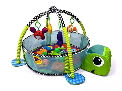 Kids 3 In 1 Turtle Baby Gym Activity Floor Mat| Ball Pit & Toys Baby Play Mat • £23.90