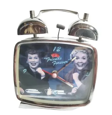 VINTAGE  I LOVE LUCY  DINER CHROME ALARM CLOCK Lucy & Ethel RARE • $18