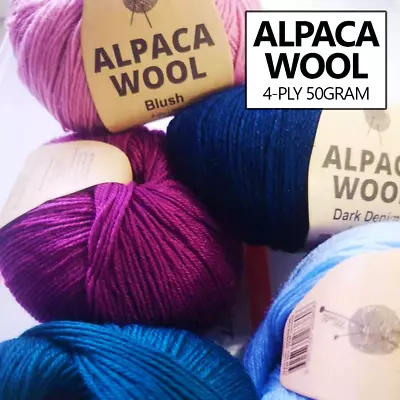 Malli 50g Alpaca Wool Blend 4ply Knitting Yarn Balls Crochet Wools Super Soft • $3.85